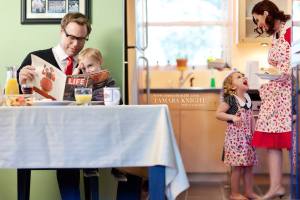 1950s stylized vintage family photo shoot